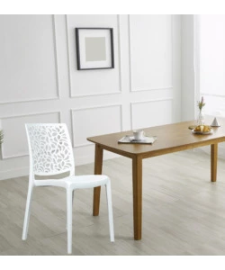 SEDIA DA INTERNO MONOBLOCCO "LONDON" IN RESINA BIANCO, 44X56X83,5 CM